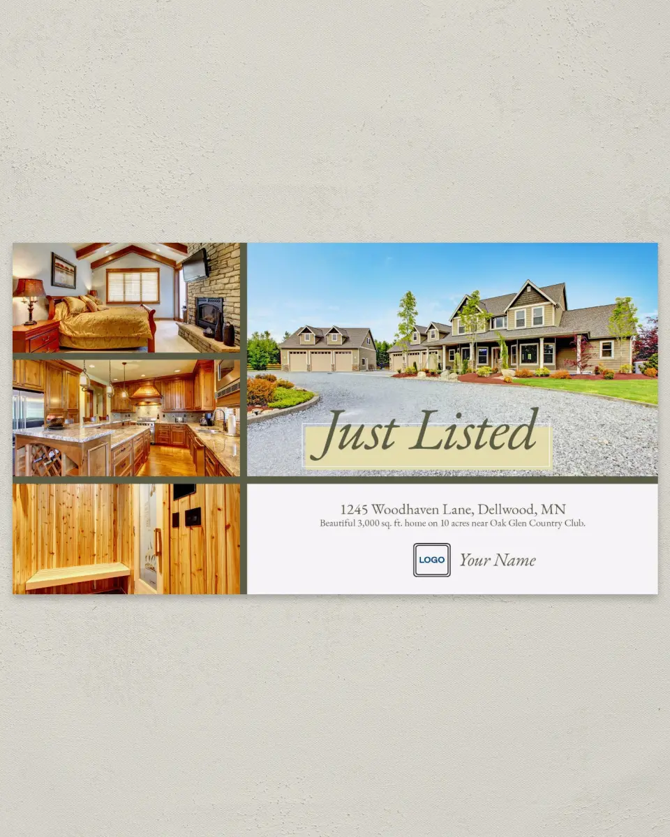 This is a 6" x 11" Postcard called Breathtaking Property printed in full color