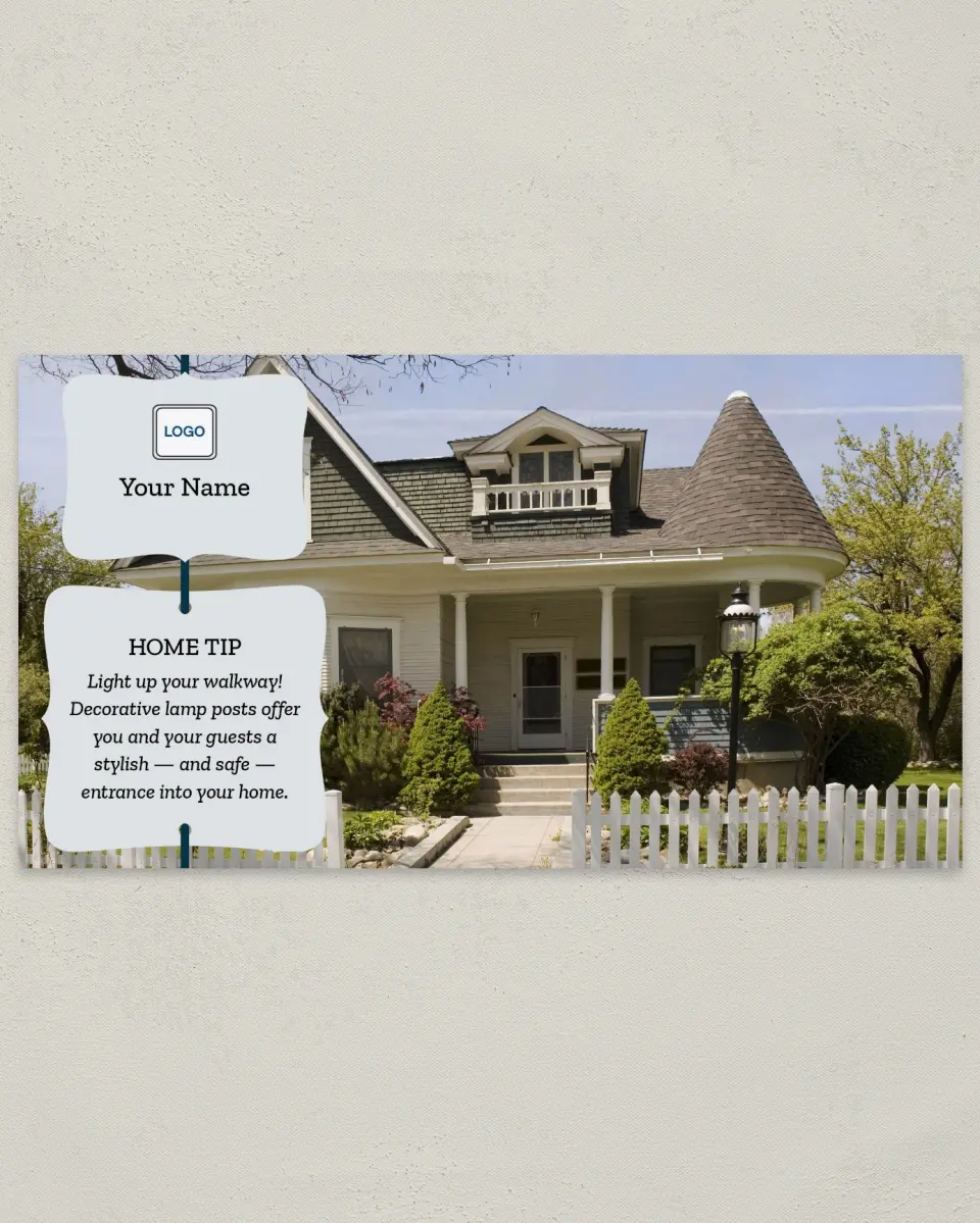 This is a 6" x 11" Postcard called Home Tip - Lamp Post printed in full color