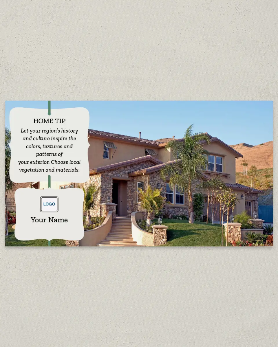 This is a 6" x 11" Postcard called Home Tip - Pattern printed in full color