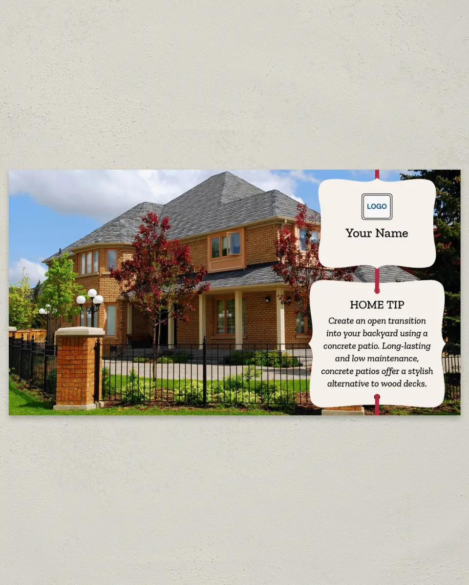 This is a 6" x 11" Postcard called Home Tip - Patio printed in full color