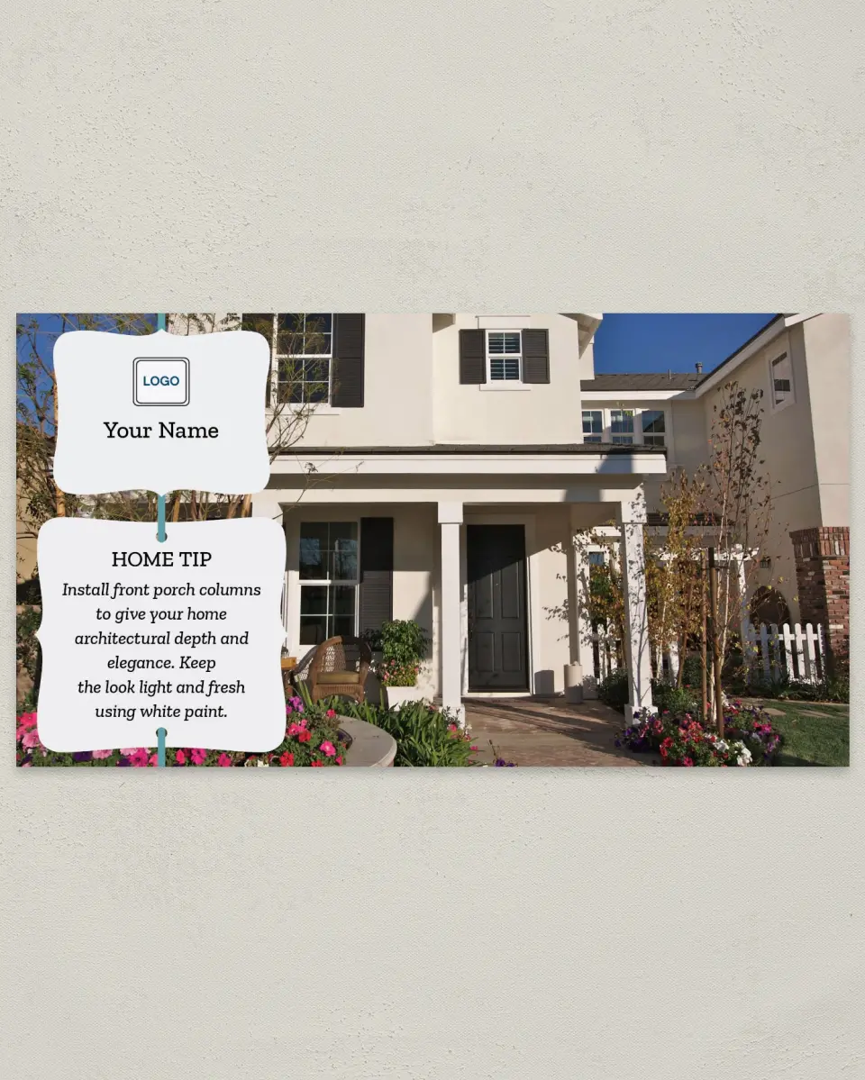 This is a 6" x 11" Postcard called Home Tip - Elegant printed in full color