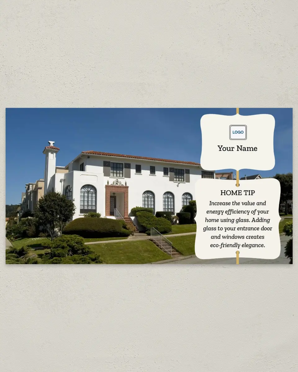 This is a 6" x 11" Postcard called Home Tip - Glass printed in full color