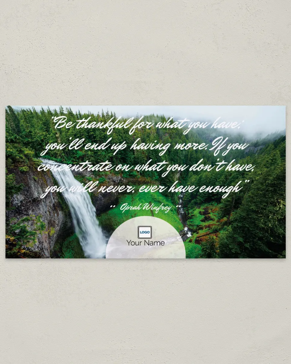 This is a 6" x 11" Postcard called Inspiration - Thankfully Enough printed in full color