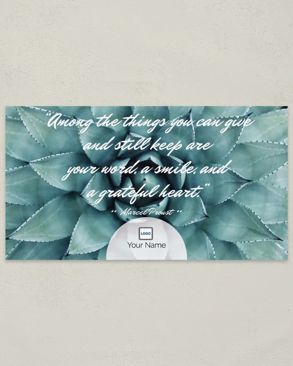 This is a 6" x 11" Postcard called Inspiration - Grateful Heart printed in full color