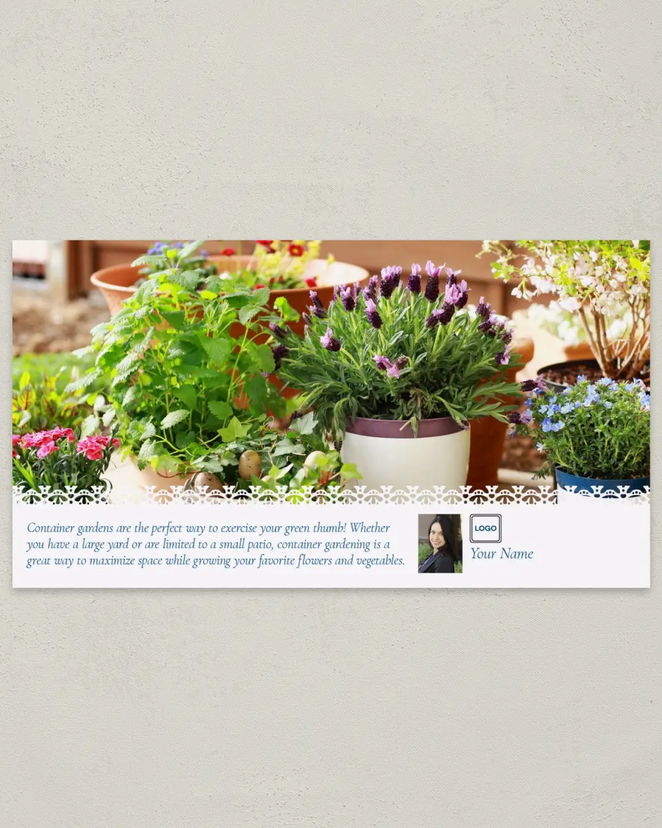 This is a 6" x 11" Postcard called Home Tip - Green Thumb printed in full color