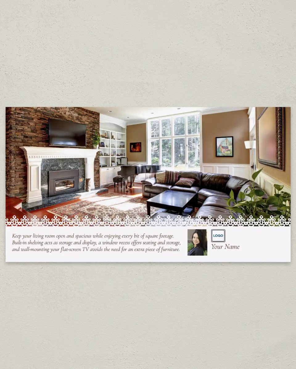 This is a 6" x 11" Postcard called Home Tip - Spacious Living printed in full color