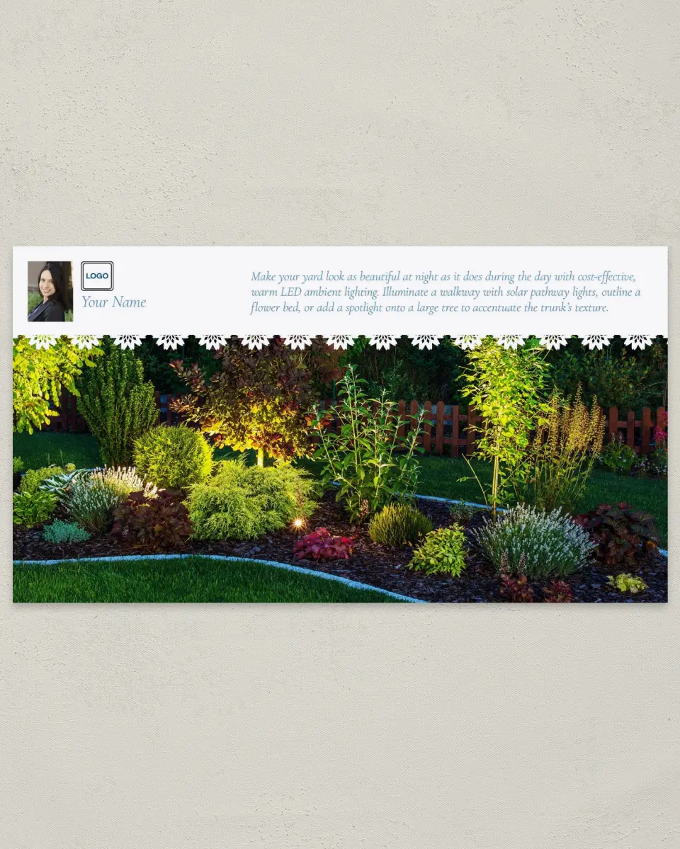 This is a 6" x 11" Postcard called Home Tip - Ambient Lighting printed in full color
