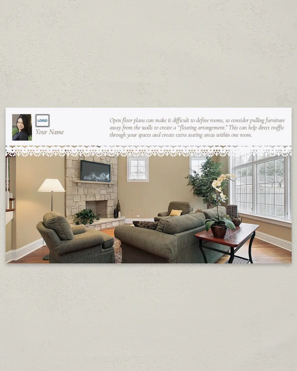 This is a 6" x 11" Postcard called Home Tip - Floating Arrangement printed in full color