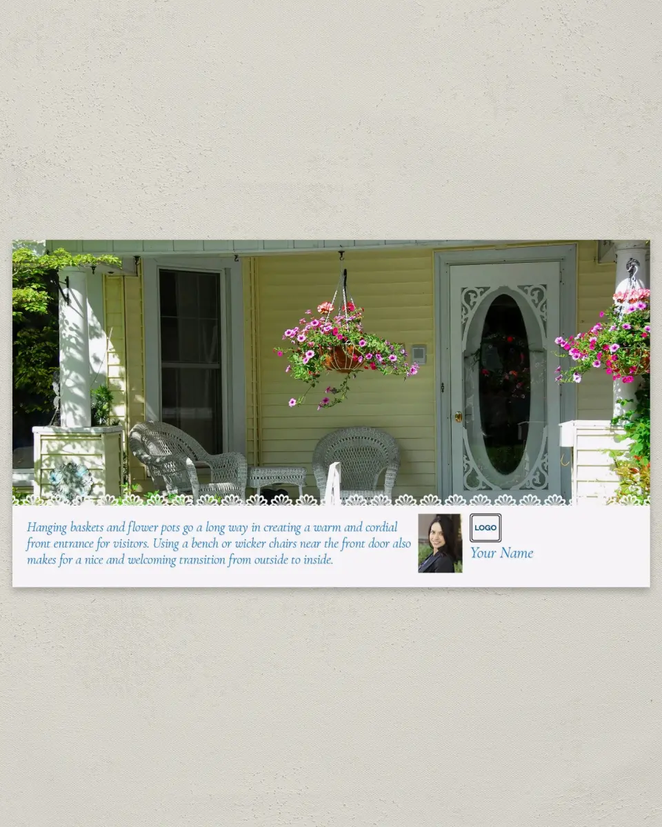 This is a 6" x 11" Postcard called Home Tip - Flower Basket printed in full color