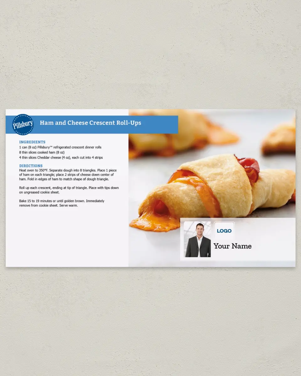 This is a 6" x 11" Postcard called Pillsbury -  Cresent Roll-Ups printed in full color