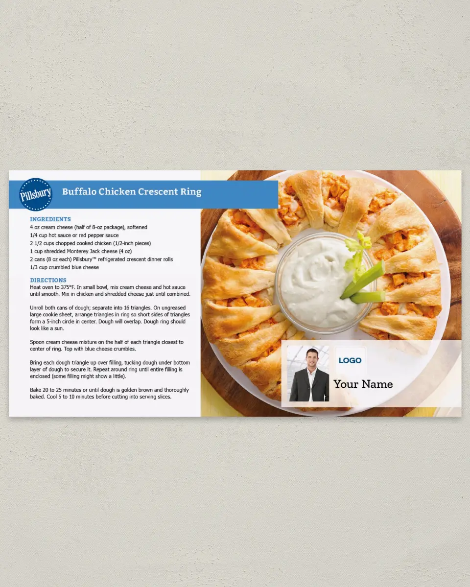 This is a 6" x 11" Postcard called Pillsbury -  Buffalo Cresent Ring printed in full color
