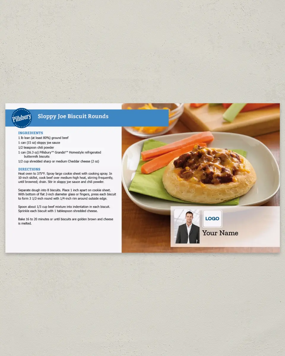 This is a 6" x 11" Postcard called Pillsbury -  Biscuit Rounds printed in full color