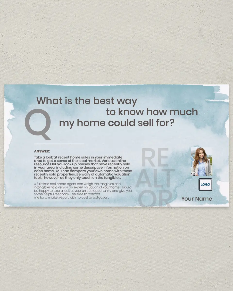 This is a 6" x 11" Postcard called Determining Selling Price printed in full color