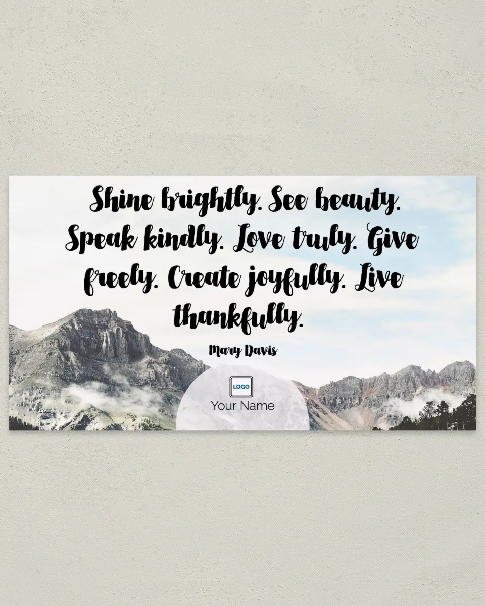 This is a 6" x 11" Postcard called Inspiration - Shine Brightly printed in full color