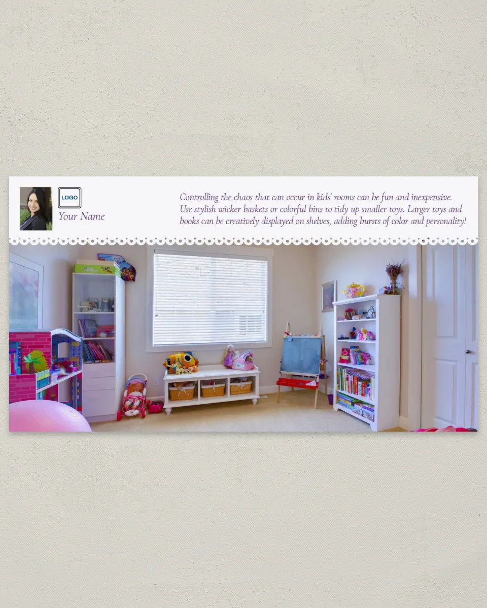 This is a 6" x 11" Postcard called Organizing Helps printed in full color