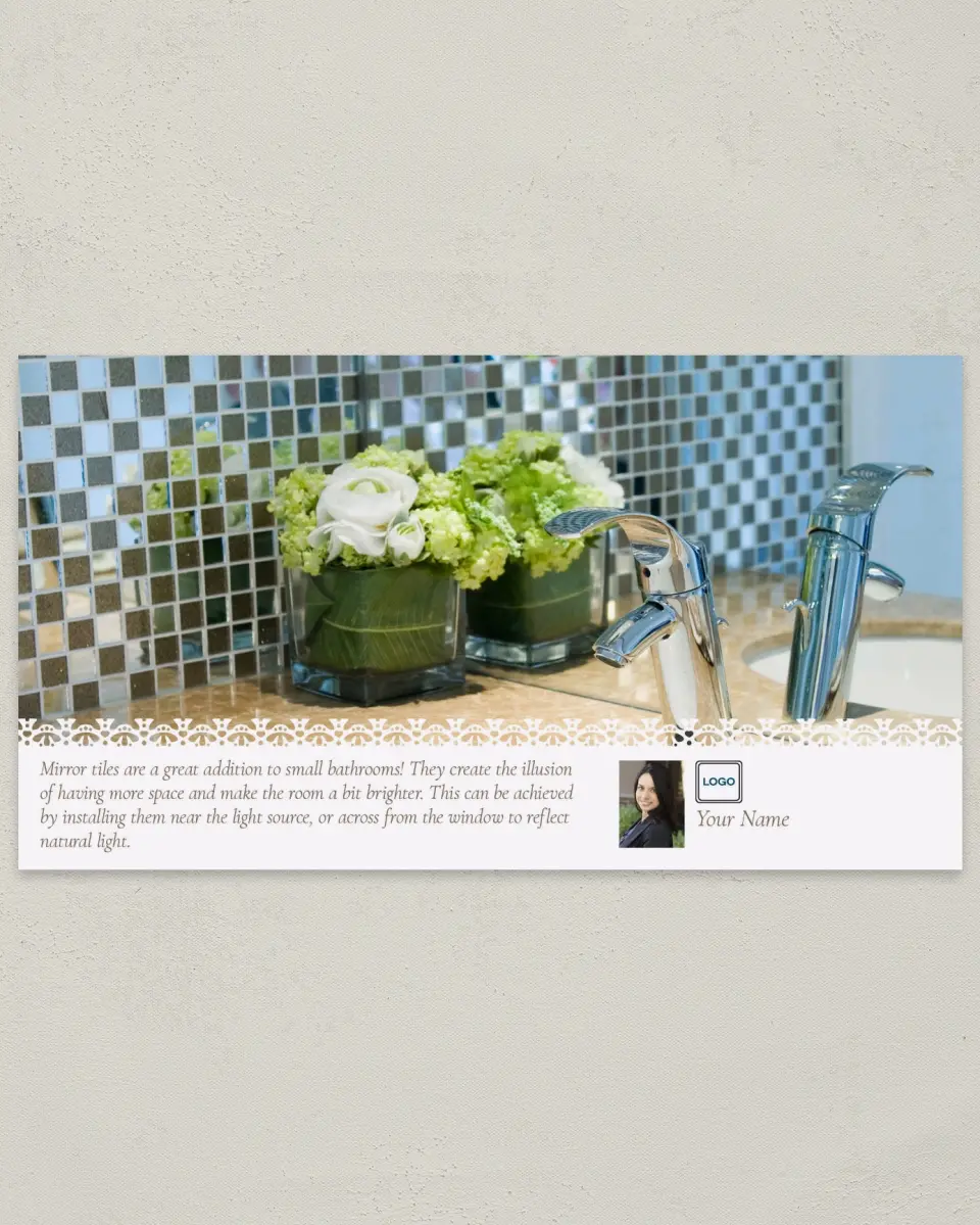 This is a 6" x 11" Postcard called Tile Illusions printed in full color