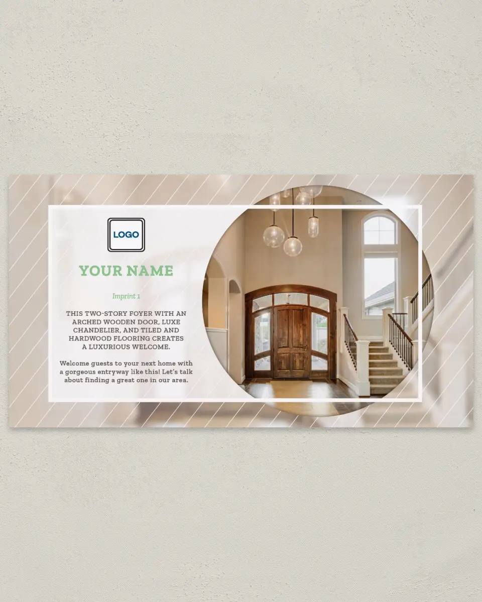 This is a 6" x 11" Postcard called Welcoming Foyer printed in full color