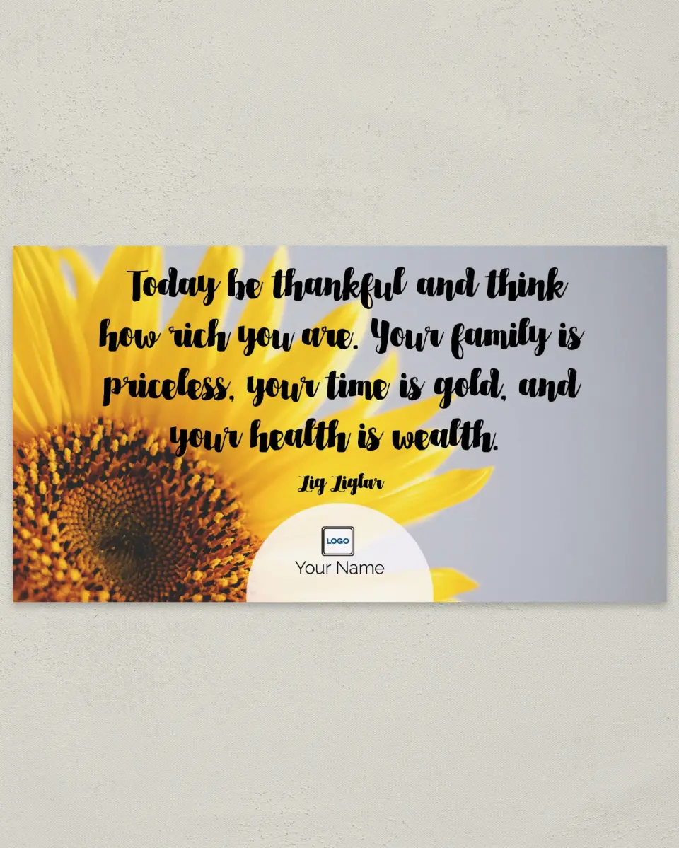 This is a 6" x 11" Postcard called Inspiration - Think Rich printed in full color