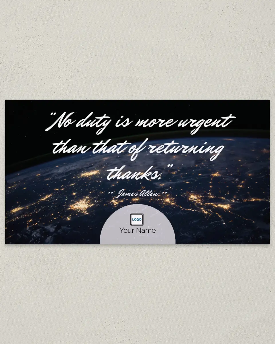 This is a 6" x 11" Postcard called Inspiration - Returning Thanks printed in full color