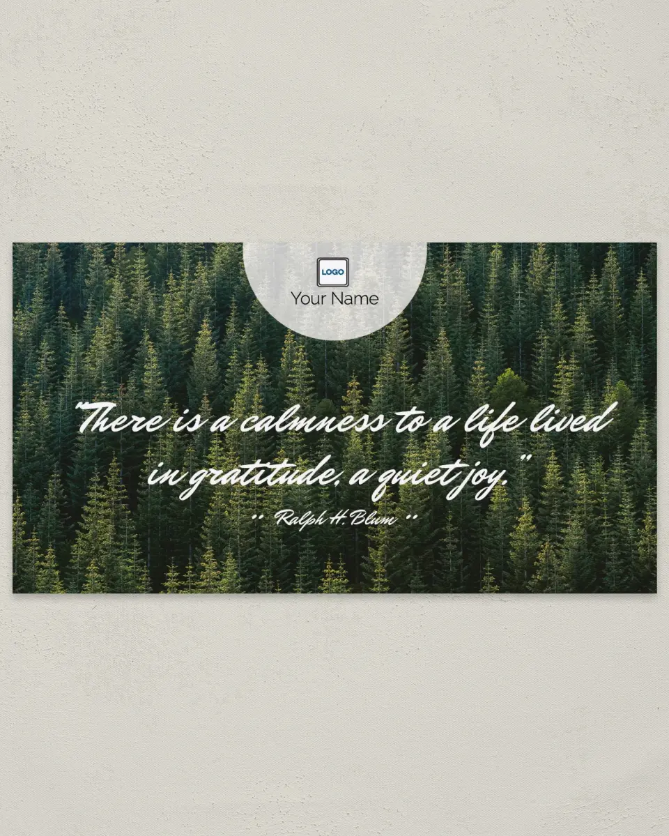 This is a 6" x 11" Postcard called Inspiration - Quiet Joy printed in full color