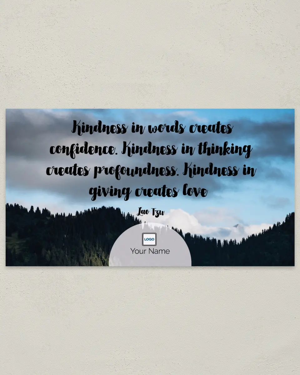 This is a 6" x 11" Postcard called Inspiration - Kindness Gives printed in full color