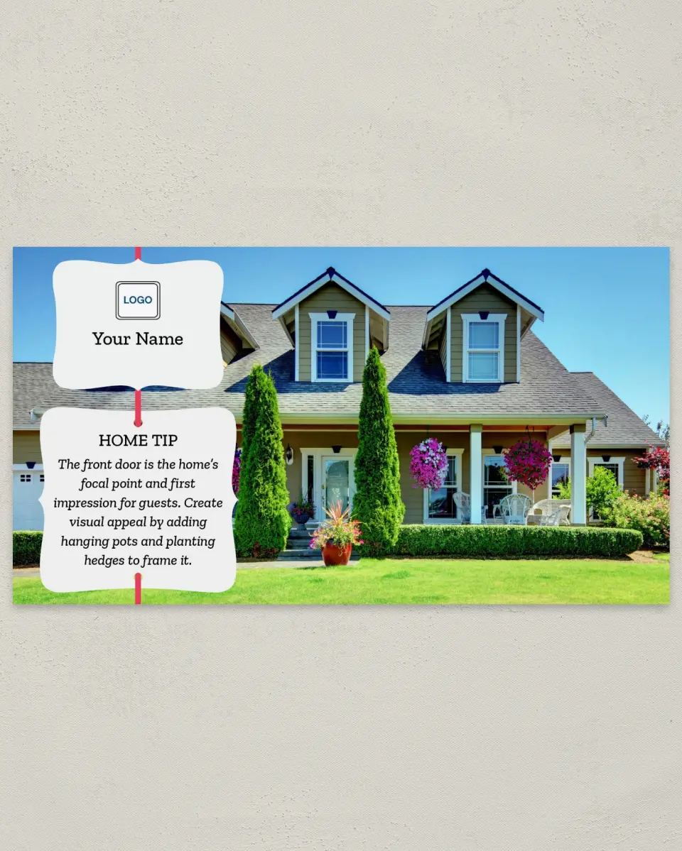This is a 6" x 11" Postcard called Home Tip - Door Framing printed in full color