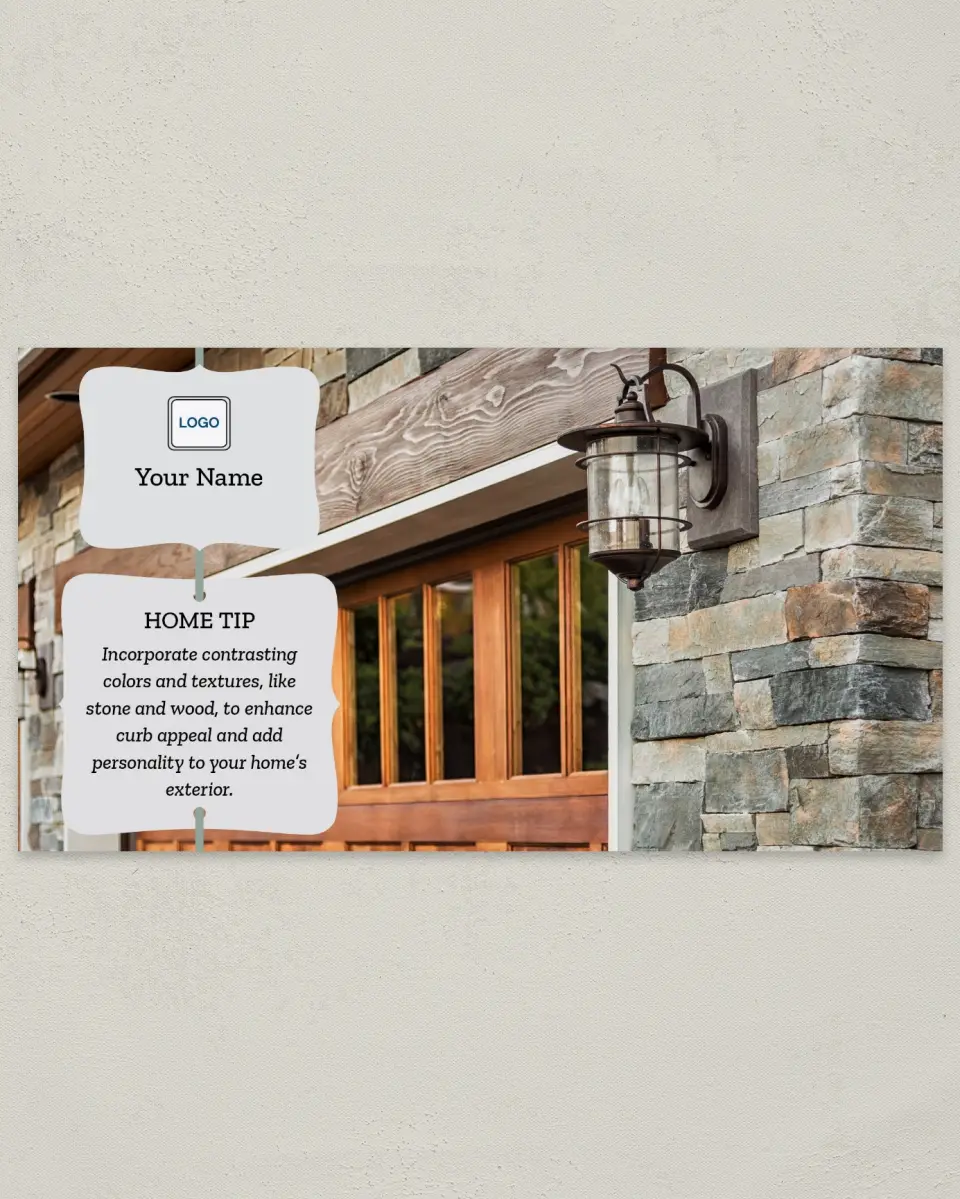 This is a 6" x 11" Postcard called Home Tip - Contrast printed in full color