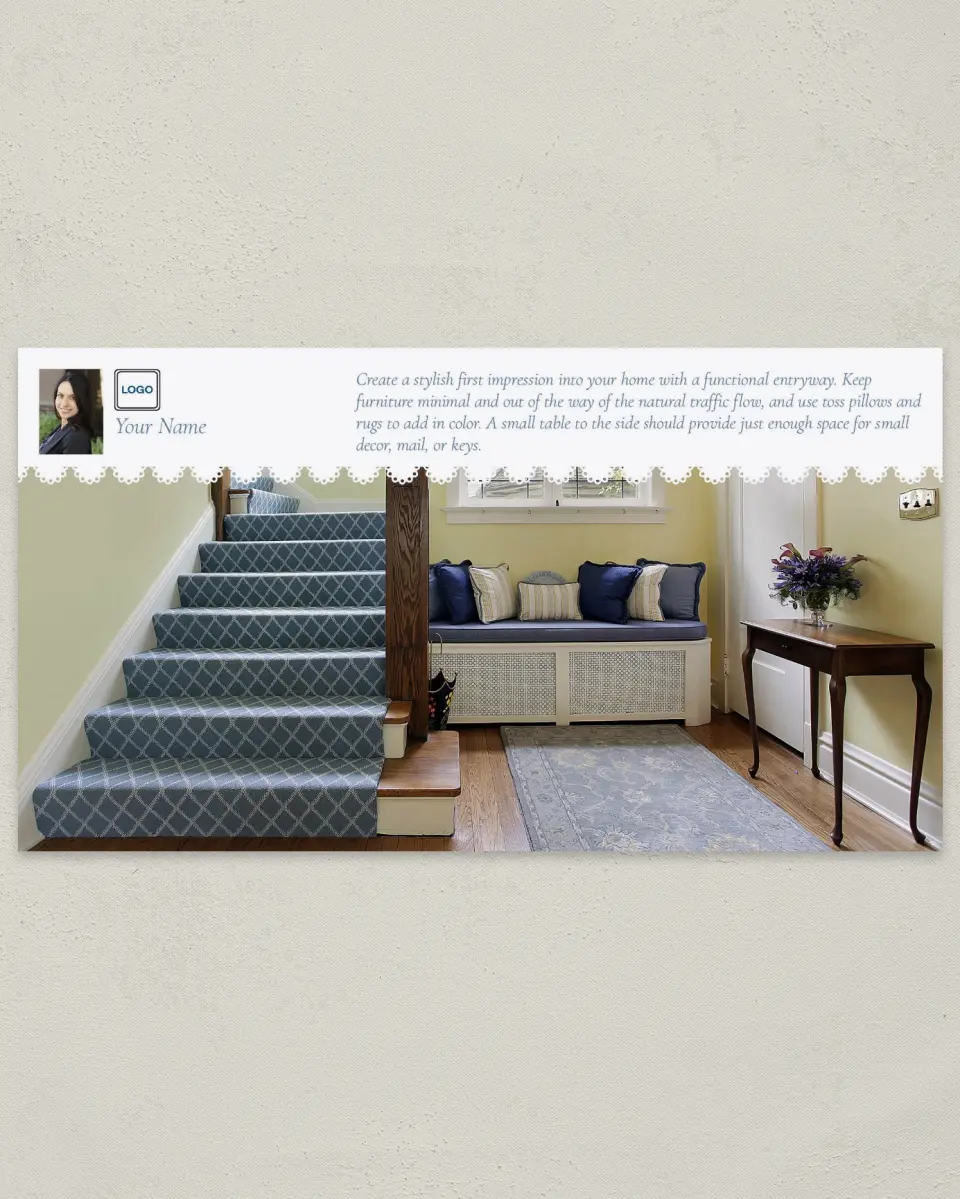 This is a 6" x 11" Postcard called Functional Entryway printed in full color