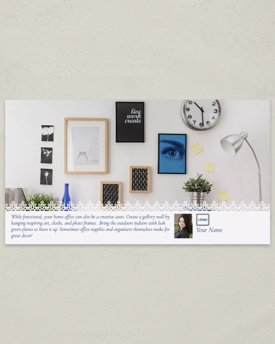 This is a 6" x 11" Postcard called Gallery Wall printed in full color