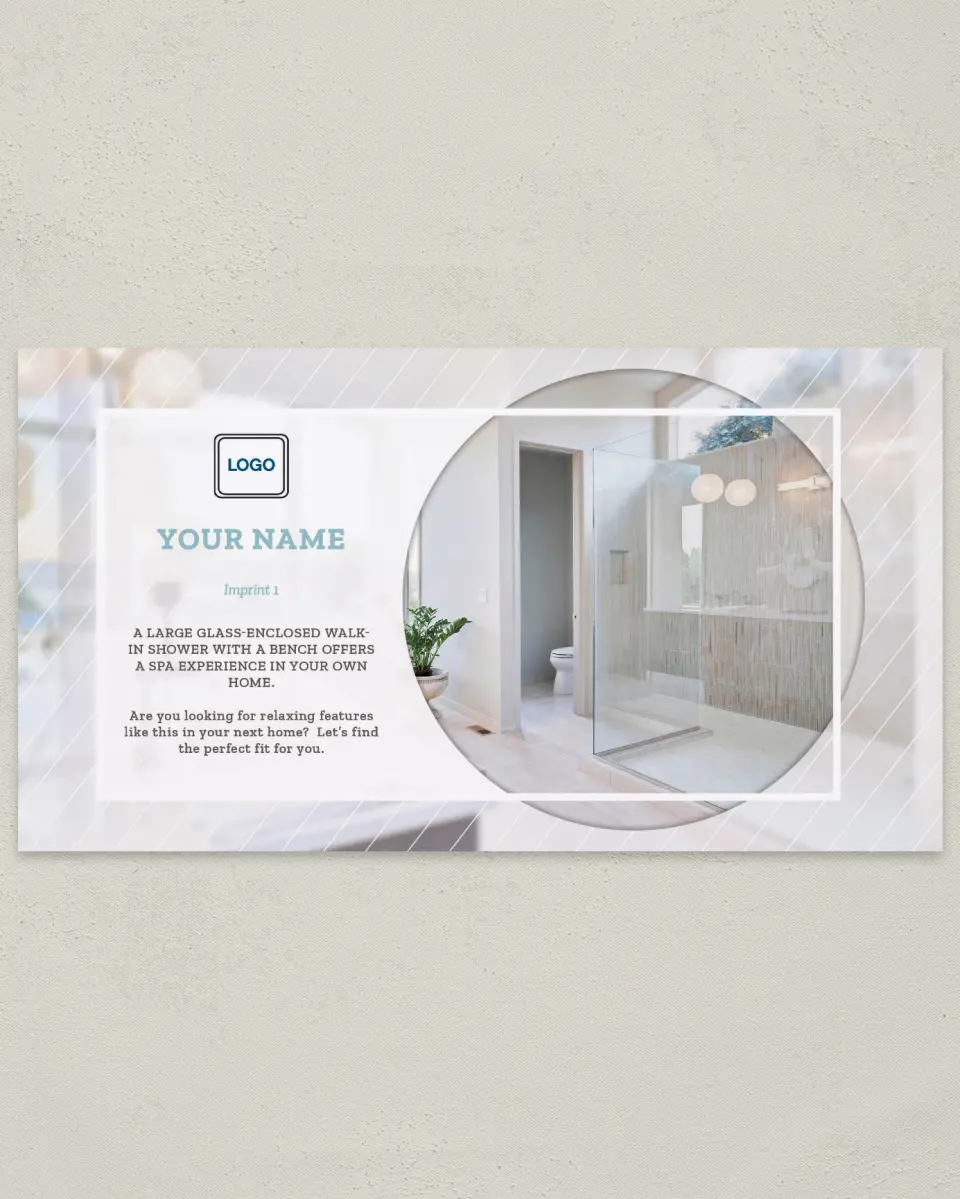 This is a 6" x 11" Postcard called Spa Experience printed in full color