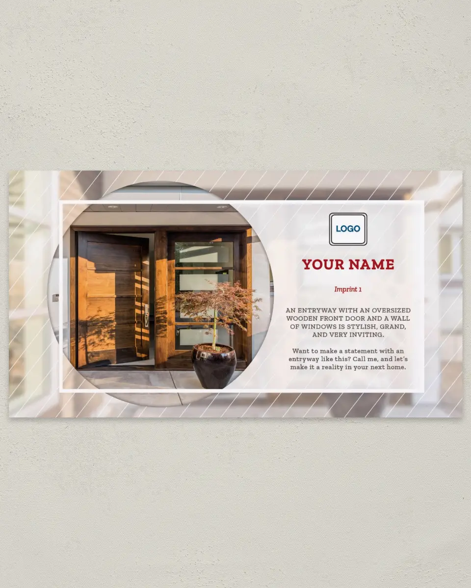 This is a 6" x 11" Postcard called Wooden Front Door printed in full color