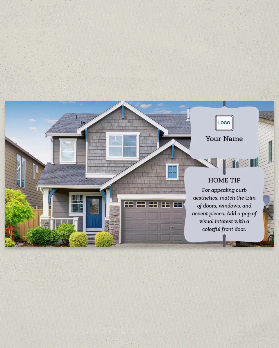 This is a 6" x 11" Postcard called Home Tip - Door Interest printed in full color