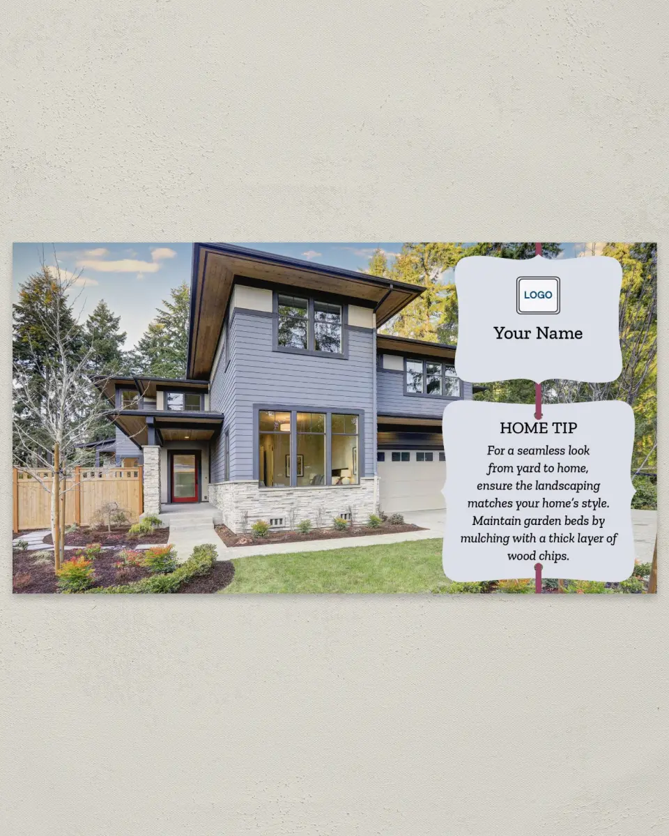 This is a 6" x 11" Postcard called Home Tip - Mulch Matters printed in full color