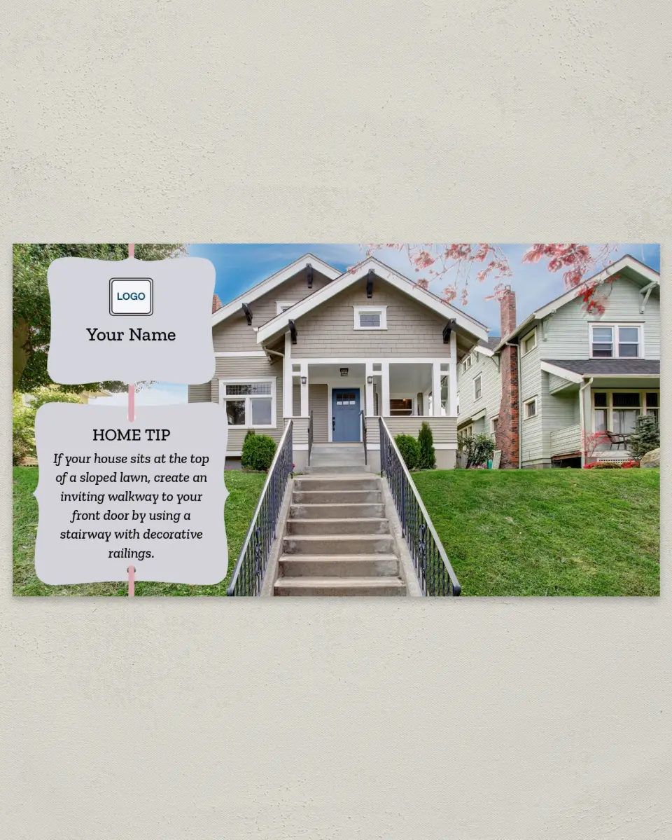 This is a 6" x 11" Postcard called Home Tip - Decorative Railings printed in full color
