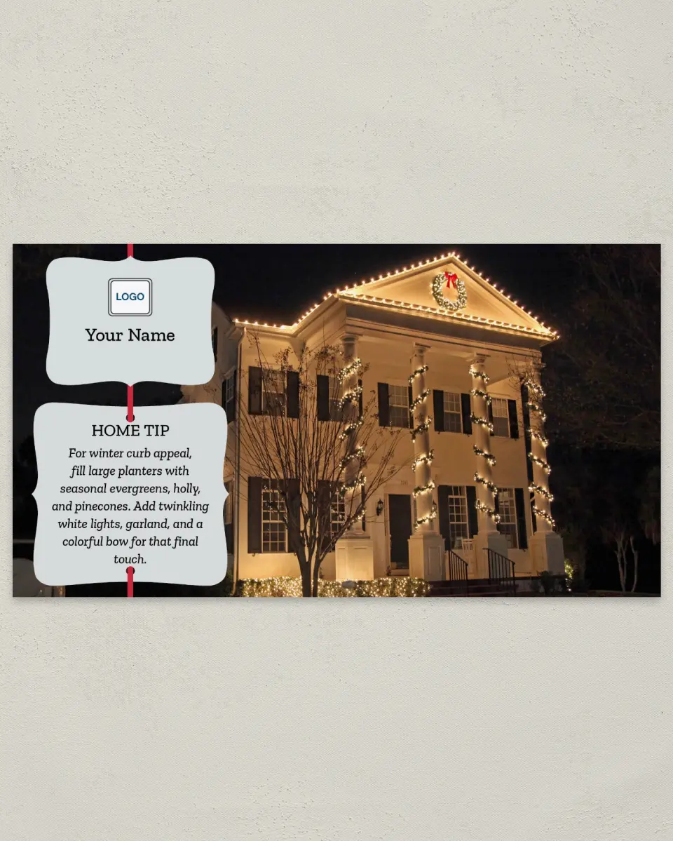 This is a 6" x 11" Postcard called Home Tip - Seasonal Appeal printed in full color