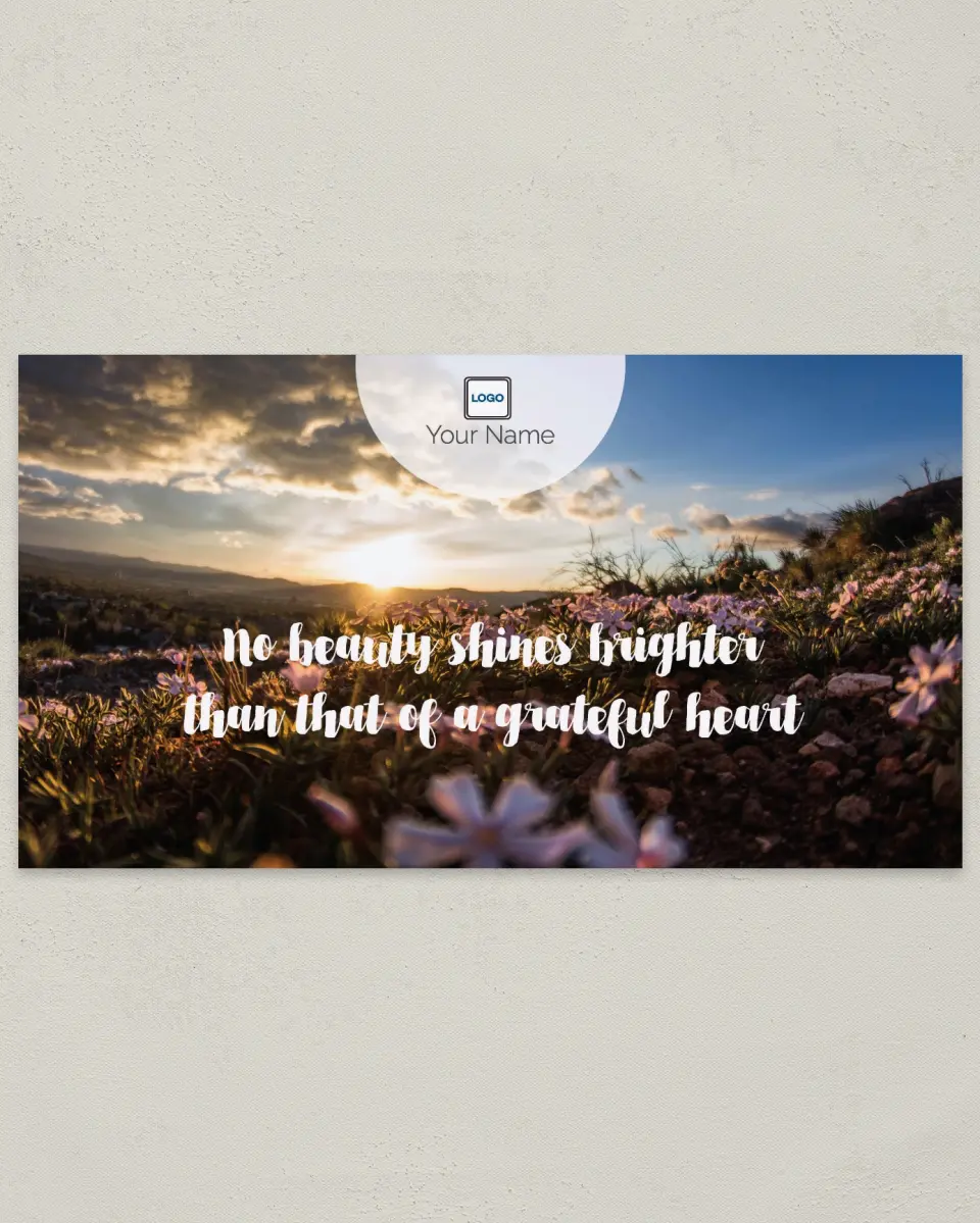 This is a 6" x 11" Postcard called Grateful Heart printed in full color