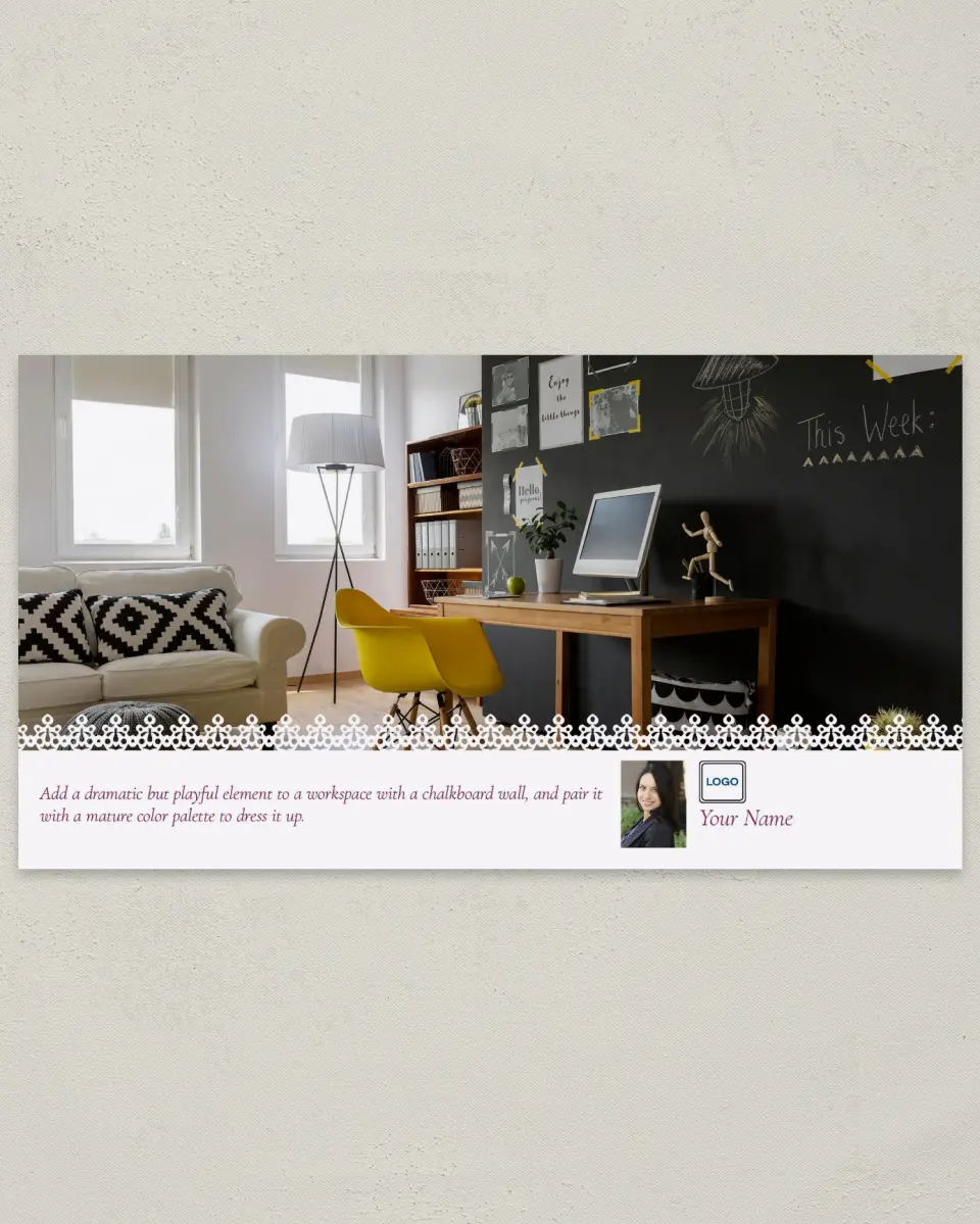 This is a 6" x 11" Postcard called Home Tip - Playfully Working printed in full color