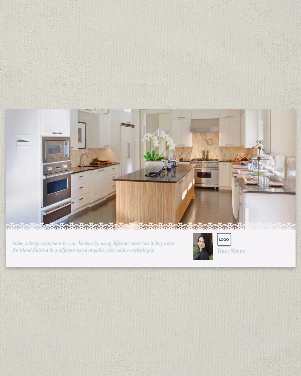 This is a 6" x 11" Postcard called Home Tip - Key Materials printed in full color