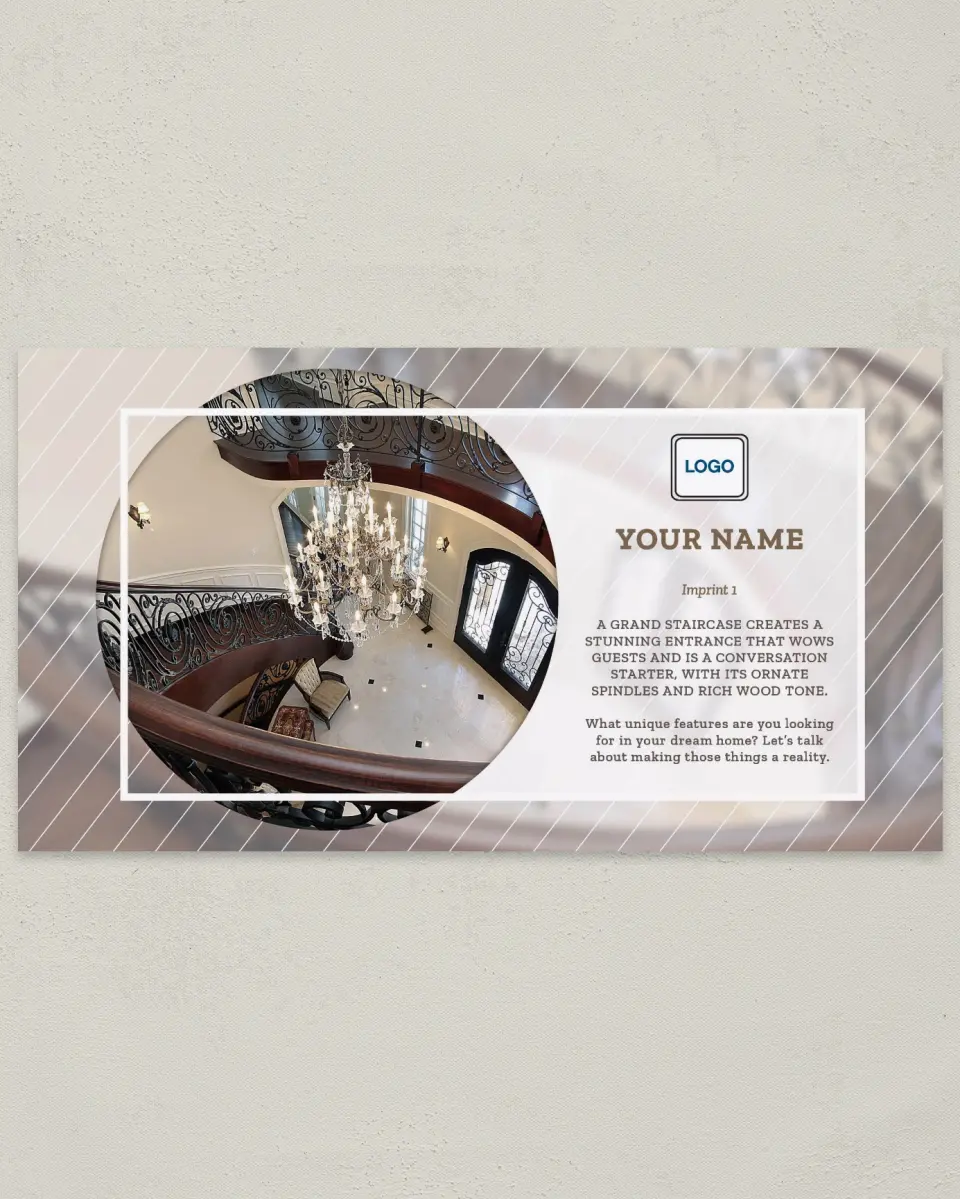 This is a 6" x 11" Postcard called Stunning Entrance printed in full color