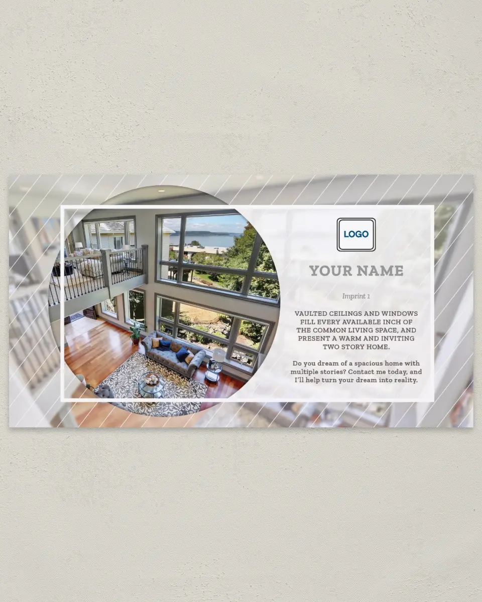 This is a 6" x 11" Postcard called Vaulted Stories printed in full color