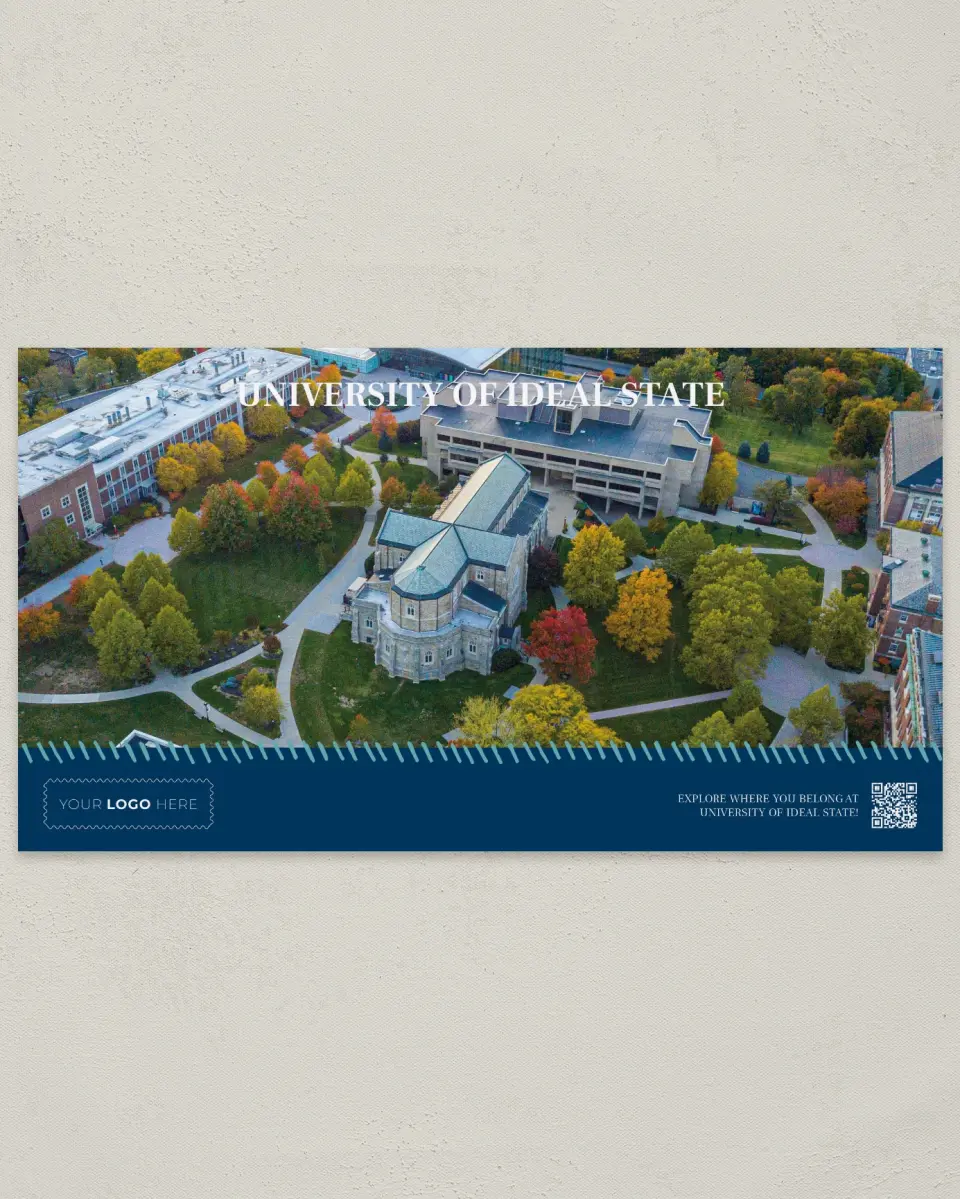 This is a 6" x 11" Postcard called Spirited Academics printed in full color