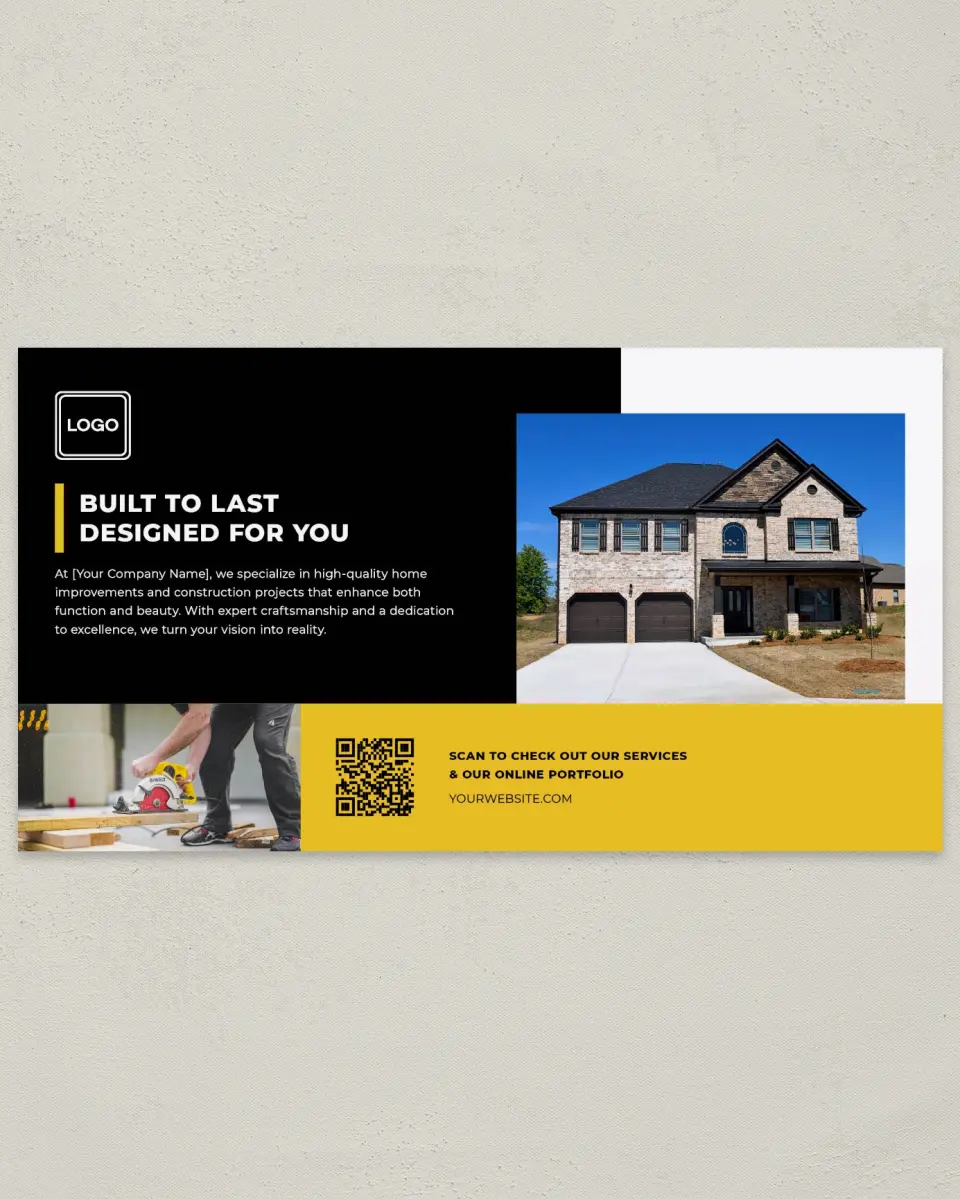 This is a 6" x 11" Postcard called Bold Framework printed in full color