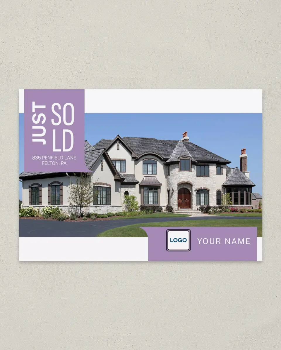 This is a 4¼" x 6" Postcard called Off the Market printed in full color