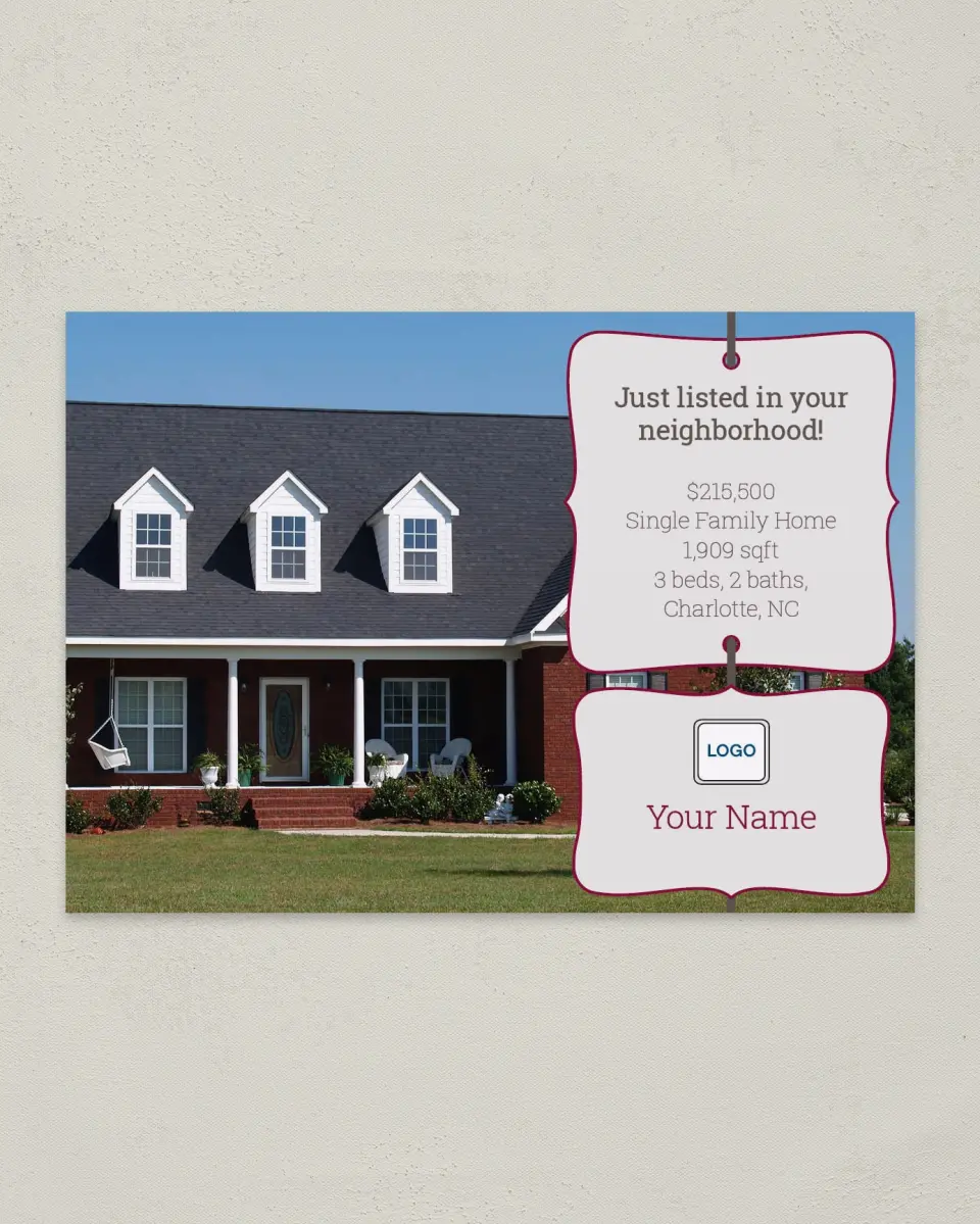 This is a 4¼" x 6" Postcard called Bracket Listing printed in full color