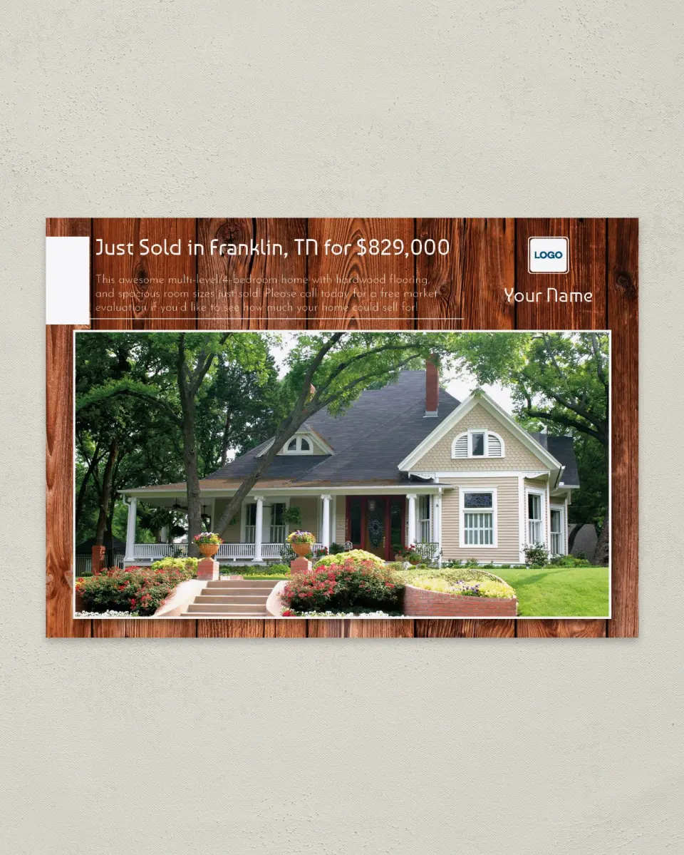 This is a 4¼" x 6" Postcard called Hardwood Home printed in full color