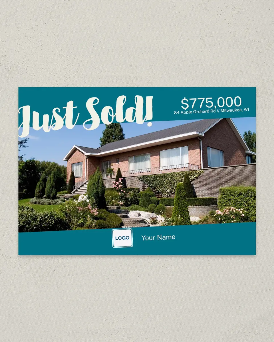 This is a 4¼" x 6" Postcard called Property Sale printed in full color