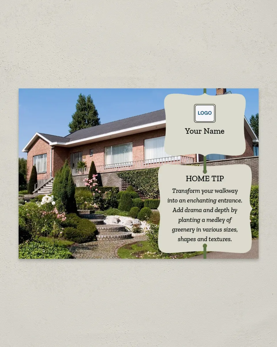 This is a 4¼" x 6" Postcard called Home Tip - Walkway printed in full color
