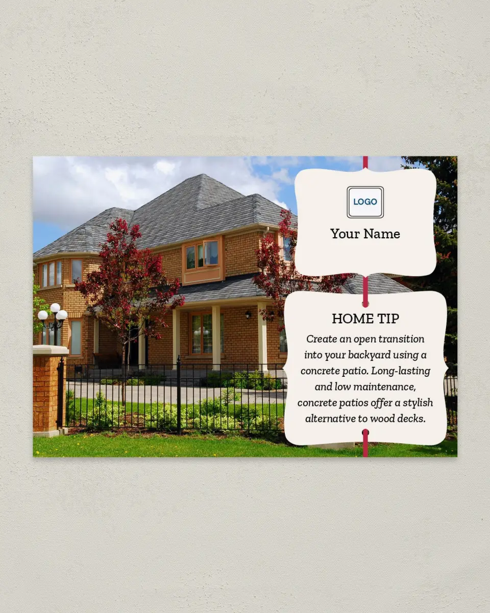 This is a 4¼" x 6" Postcard called Home Tip - Patio printed in full color