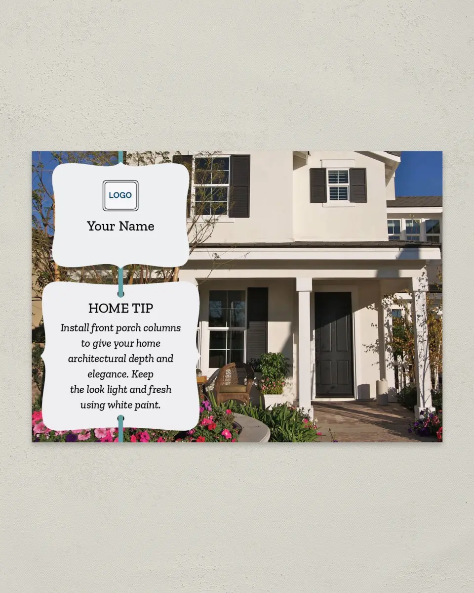 This is a 4¼" x 6" Postcard called Home Tip - Elegant printed in full color
