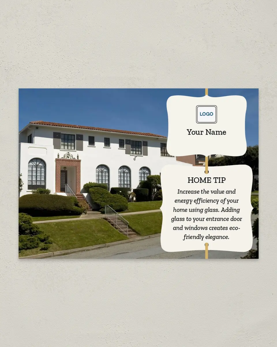 This is a 4¼" x 6" Postcard called Home Tip - Glass printed in full color
